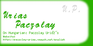 urias paczolay business card